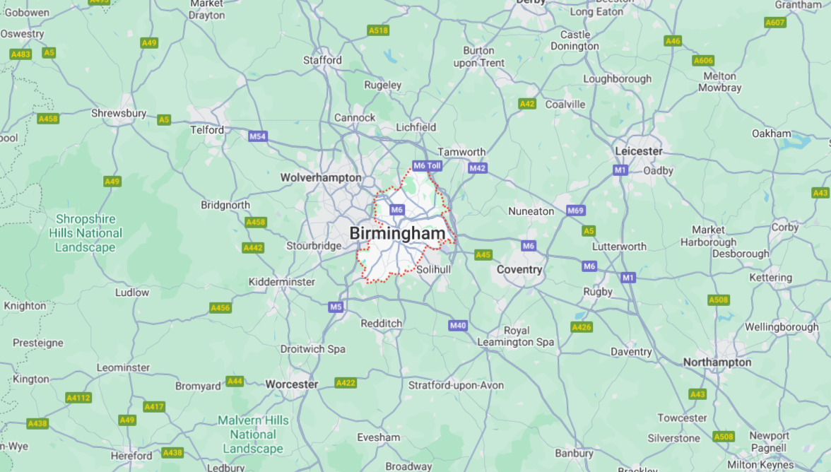 case study Birmingham map
