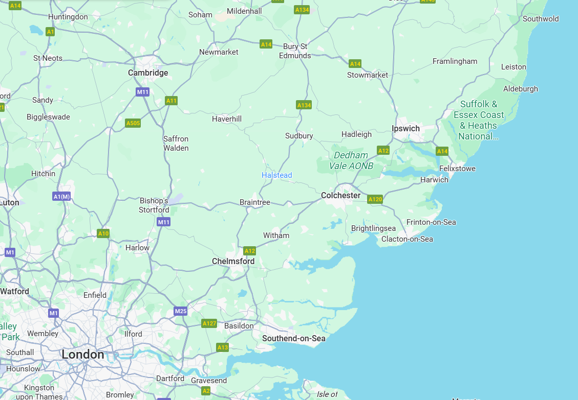 case study East of England map