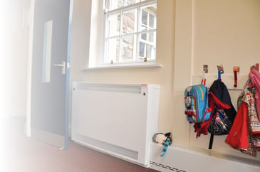 bespoke metal pipework guarding for a nursery school