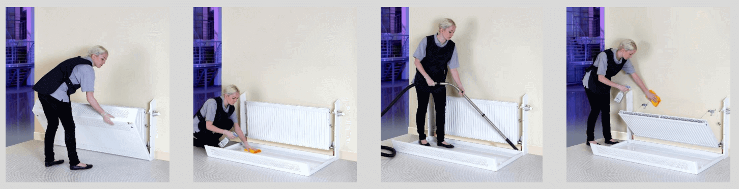 How to clean behind a radiator cover