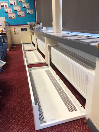 New radiator covers installed at a school in Leeds