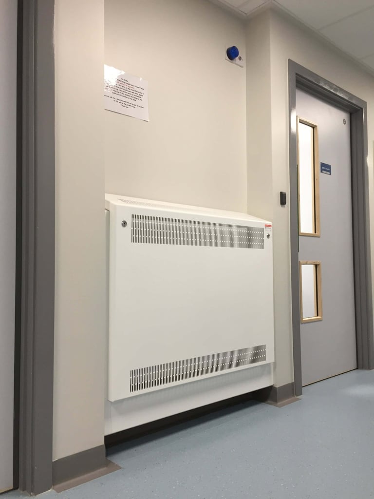 Metal radiator guards LST anti ligature care homes schools nurseries hospitals - contour heating