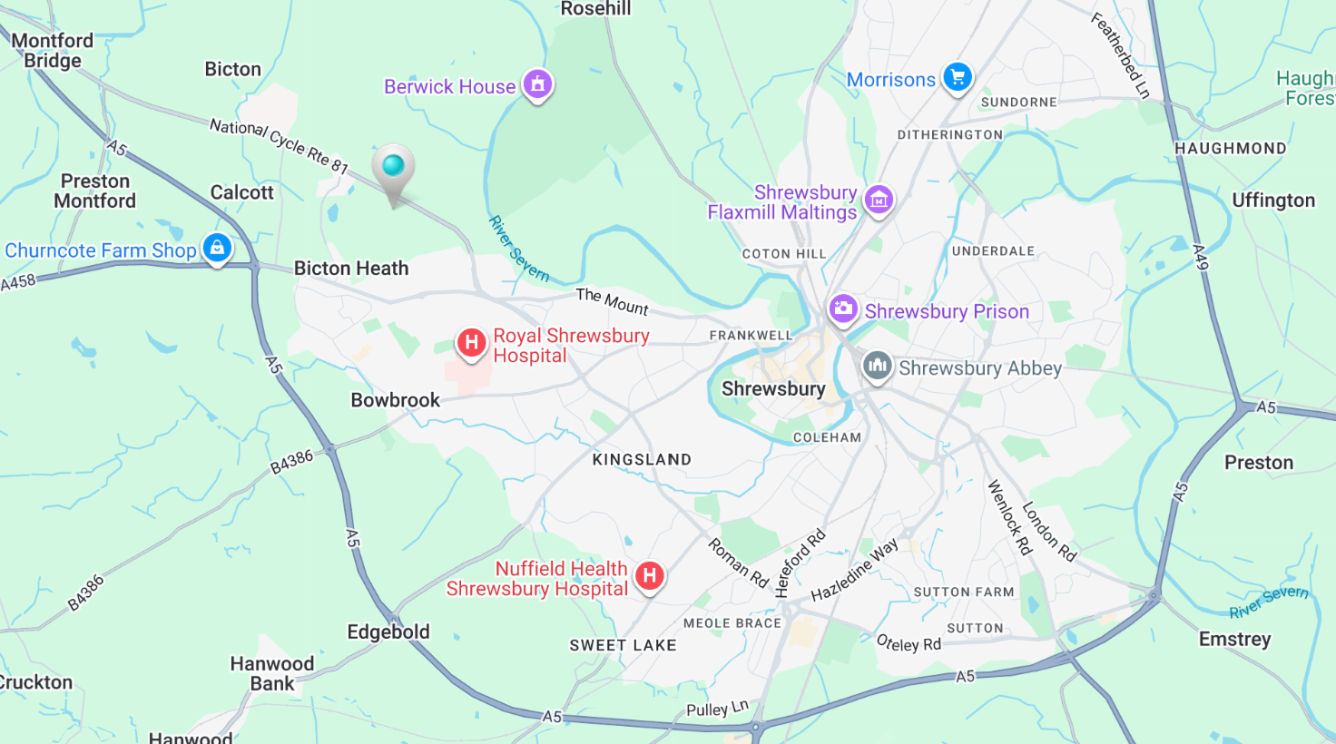 Severn Hospice Map perry ward