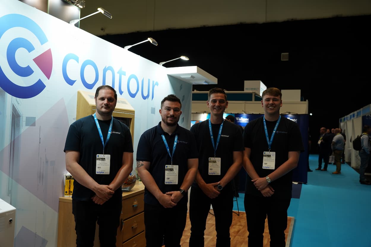 the contour staff stood on the contour heating products stand at the design in mental health show