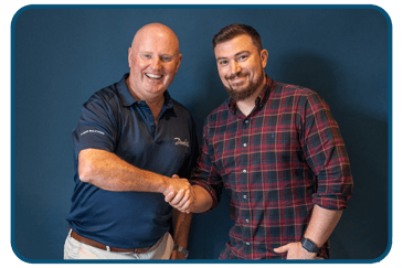 	Ian Hill, Key Account Manager Danfoss shakes  Richard Holland  National Sales Manager  Contour Heating Products Ltd hand 