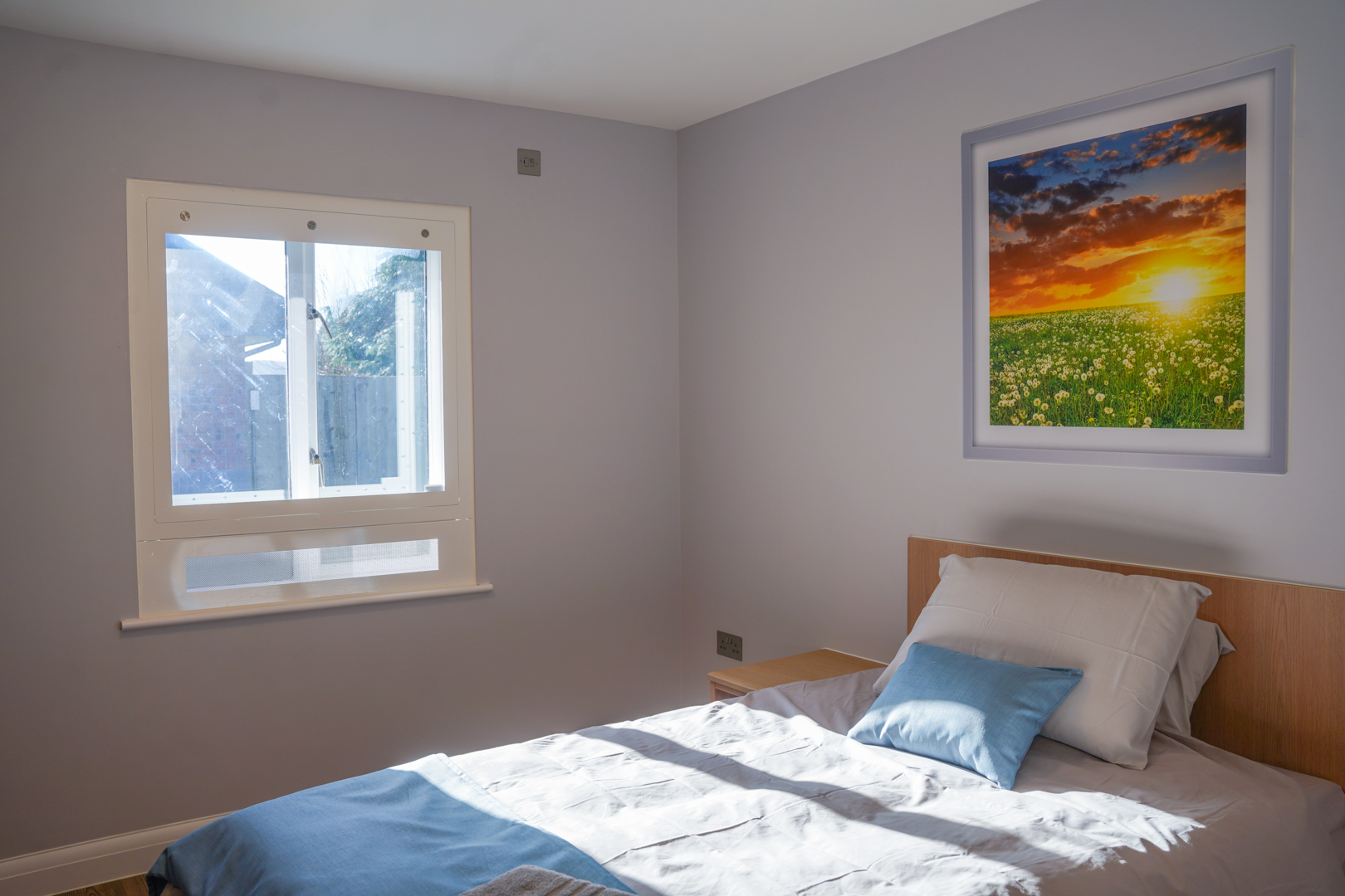 Case study priory church house inset window protector in bedroom