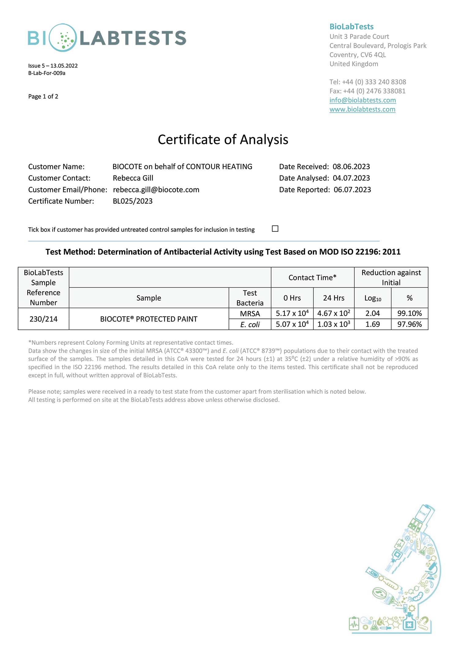 CONTOUR-HEATING-TEST CERTIFICATE