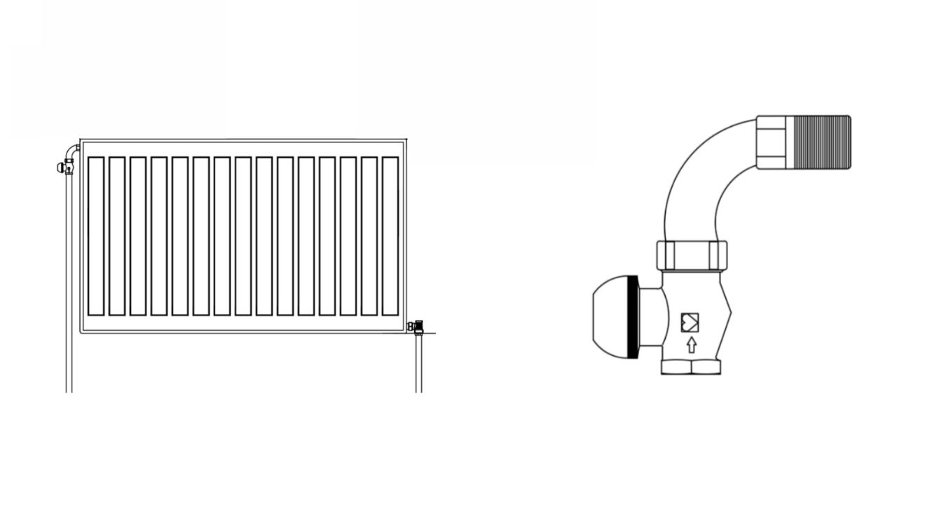 TBOE elbow radiator valve